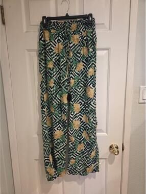 Boom Boom Jeans XL Tropical Print Wide Leg Rayon Pants